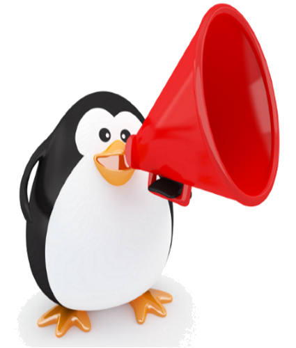 Google Algorithim - Penguin with Megaphone